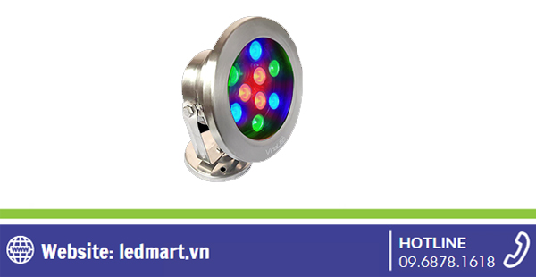 Đèn LED âm Nước VinaLED 9w Đa Sắc UW-CS9R
