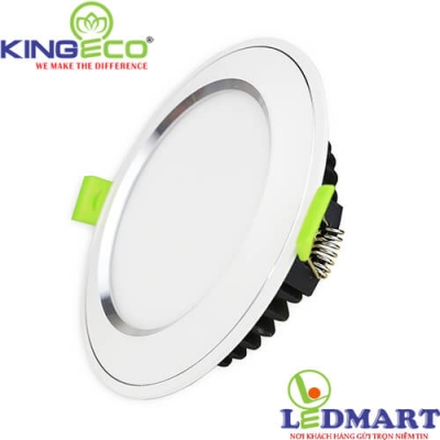Đèn led downlight KingEco 7W viền bạc mặt cong EC-DLC-7-T120-B